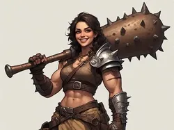 Spiked Club Hero Lady Fighter - Free 3D Print Model