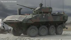 US Amphibious Combat Vehicle ACV with 30mm Gun Rigged 3D model