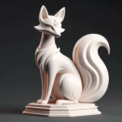 3297 Fox Spirit in Pu Song Ling Style, monster, fantasy, art, sculpture, model, animal, 3d model, statue, creature, low poly, 3d print, collectible, cat, wood, dragon, sword, base, warrior, wild, dog, 3D, STL