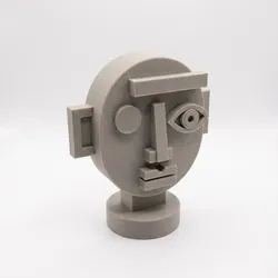 Abstract Cubist Head - Modern Art Toy Sculpture STL