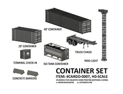 CARGO-0007 Container ISO standard H0-scale 8 items