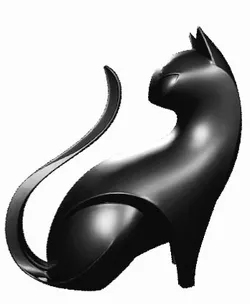 Cat Feline Feline Sculpture Wood Metal Abstract Sleek Artistic Modern Elegant