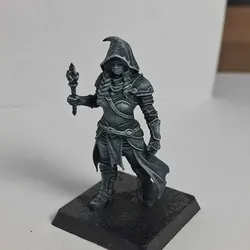 Female wizard apprentice with torch RPG character