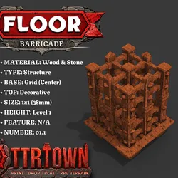 Floor - Trap - Barricade - Level01 - 1x1 - Top (DECORATIVE) - Base (CENTER) - 01.1