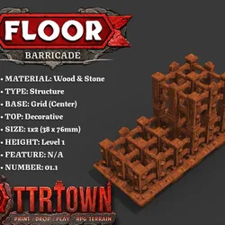Floor - Trap - Barricade - Level01 - 1x2 HALF - Top (DECORATIVE) - Base (CENTER) - 01.1