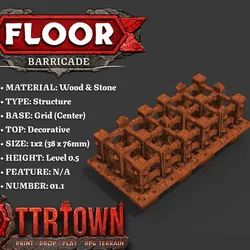Floor - Trap - Barricade - Level0.5 - 1x2 - Top (DECORATIVE) - Base (CENTER) - 01.1
