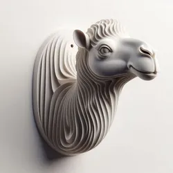 Modern Camel Wall Mount Decor AI Generated Sculpture