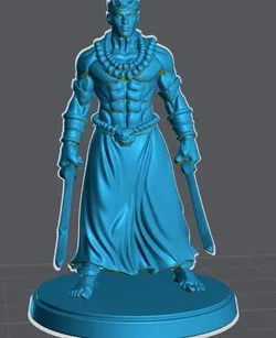 Ogun Orisha Warrior Miniature Statue - Religious Figurine STL for Resin 3D Printing