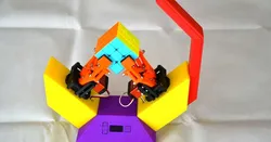 Rubik cube solver robot (V-shape)