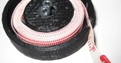 Spring loaded retractable measuring tape