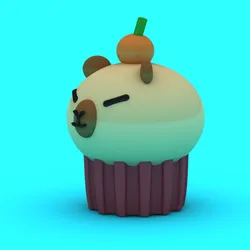 Title Cute Bear Cupcake 3D Model – Stylized Dessert Character