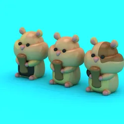 Title  Cute Hamster Character Set – Stylized 3D Toy Models