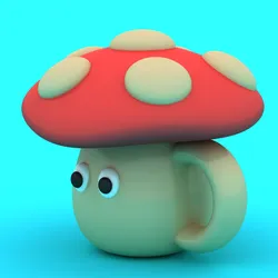 Title  Cute Mushroom Creature – Stylized 3D Cartoon Character