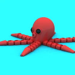Title Cute Stylized Octopus 3D Model – Cartoon Sea Creature