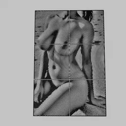 WALL ART - a nude woman sitting on the beach