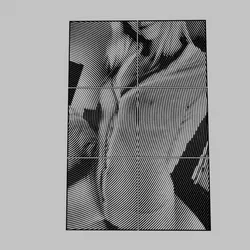 WALL ART - a woman in pink pyjamas posing on a bed