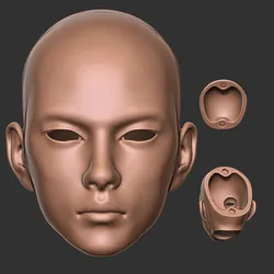 22 BJD Doll Head with Elf Ears STL - Fantasy Ball Jointed Doll