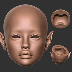30 BJD Doll Head STL - Custom Sculpt for Ball Jointed Doll