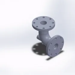 90-Degree Industrial Flanged Pipe Elbow - Parametric Design
