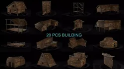 AAA Wooden Enterable Medieval Primal Hut Collection 03 R 3D Model Pack