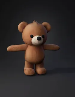 brown teddy bear plush toy with extended arms beige muzzle black eye
