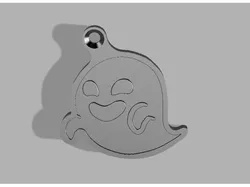 Cheerful Haunting Android Ghost Emoji Keychain