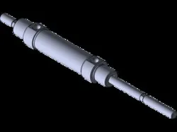 Circular Pneumatic Cylinder (Double Rod - Double Acting) 25x10x50 mm