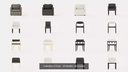 Collection of Chair - 60 Models 3D Model Pack
