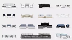 Collection of Sofa Set - 18 Models 3D Model Pack