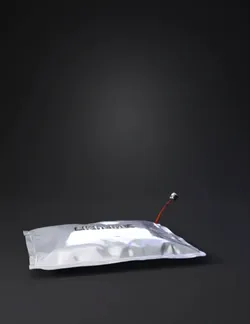 Create an isolated lithium polymer battery on a pure white background