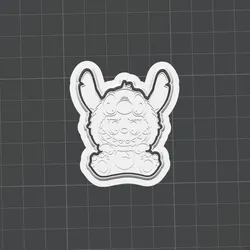Cute Stitch Monster Cookie Cutter STL | Cutter and Stamp File