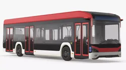 Electric Urban Transit Passenger Bus Low Floor Rigged 3D model
