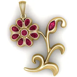 Floral Ruby Bloom Pendant – 3D Printable Model