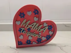 Home Decorations & Ornaments STL Download - Mother's Day Heart "I love you"by fusionmesh 3d