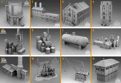 Industrial architecture 3D Model Pack