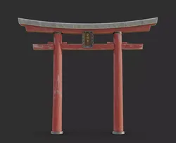 Japanese Torii Gate Low-poly 3D model