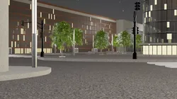Modern Architectural Complex At Night 3D model