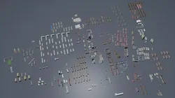 Modern birdseye view of urban planning Urban buildings office 3D model
