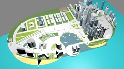 Modern urban high-rise buildings building ancillary buildings 3D model