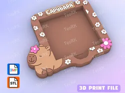 Other STL Download - Post-It, Sticky Note Holder cute capybaraby TeoRk