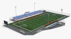 Outdoor American Football Field with Bleachers Fur 3D model