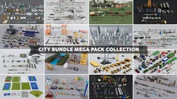 Realistic City Bundle Mega Pack Collection 3D model