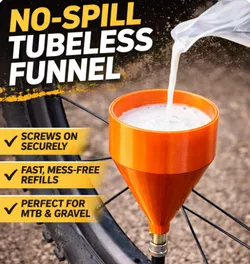 Screw-On Presta Valve Funnel – No Spill Tubeless Sealant Tool