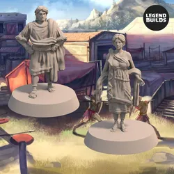 Civilians of Ago Tirtos, City of Eros (2 miniatures) – 3D printable miniature – STL file