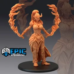 Efreeti Female Fire Swords / Fire Elemental Djinn / Ifrit Girl / Inferno Genie