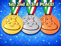 Funny Poop Victory Medals First Second Third (Set) - Free 3D Print Model