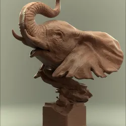 Savanna Bust Elephant unsupported