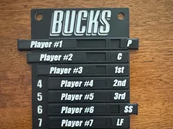 Baseball/Softball Lineup Board with Locking Names - Free 3D Print Model