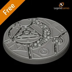 LegendGames FREE Eldar 60mm round Sigil and Skull figure base Space Elf