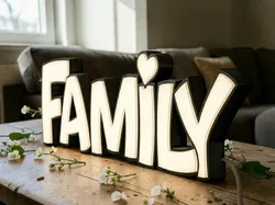 Personalized 3D LED Sign Lightbox - "FAMILY" - Free 3D Print Model
